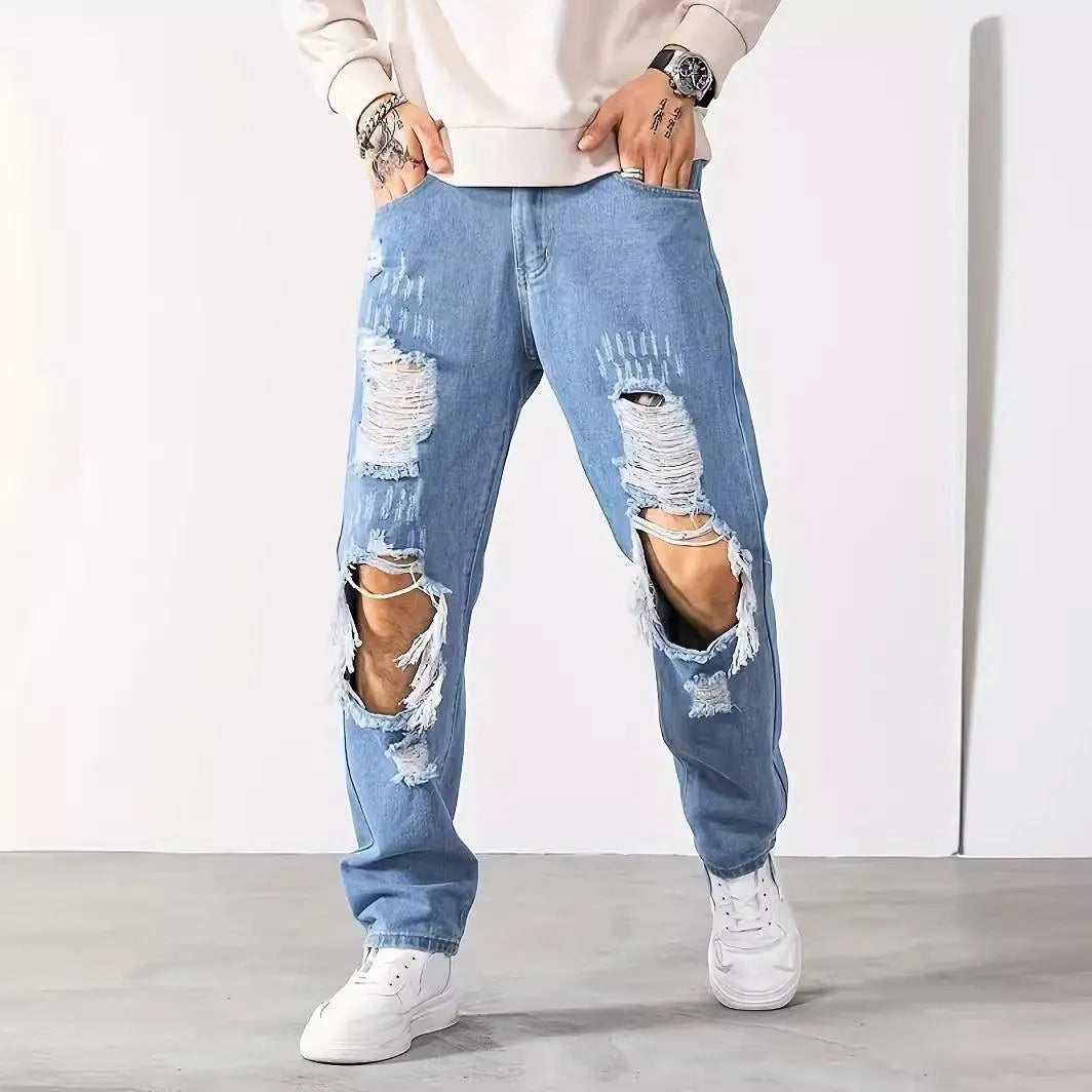 Brands Korean Style Scrape Cropped Pants - WOMONA.COM