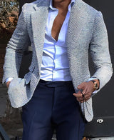 Men's Striped Blazer Casual Slim Fit - WOMONA.COM