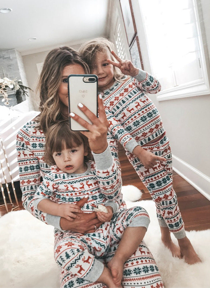 Christmas Pajamas Family Matching New Year Father Mother Kids - WOMONA.COM