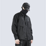 Men's Long Sleeve Loose Functional Deconstructed Work Shirt - WOMONA.COM