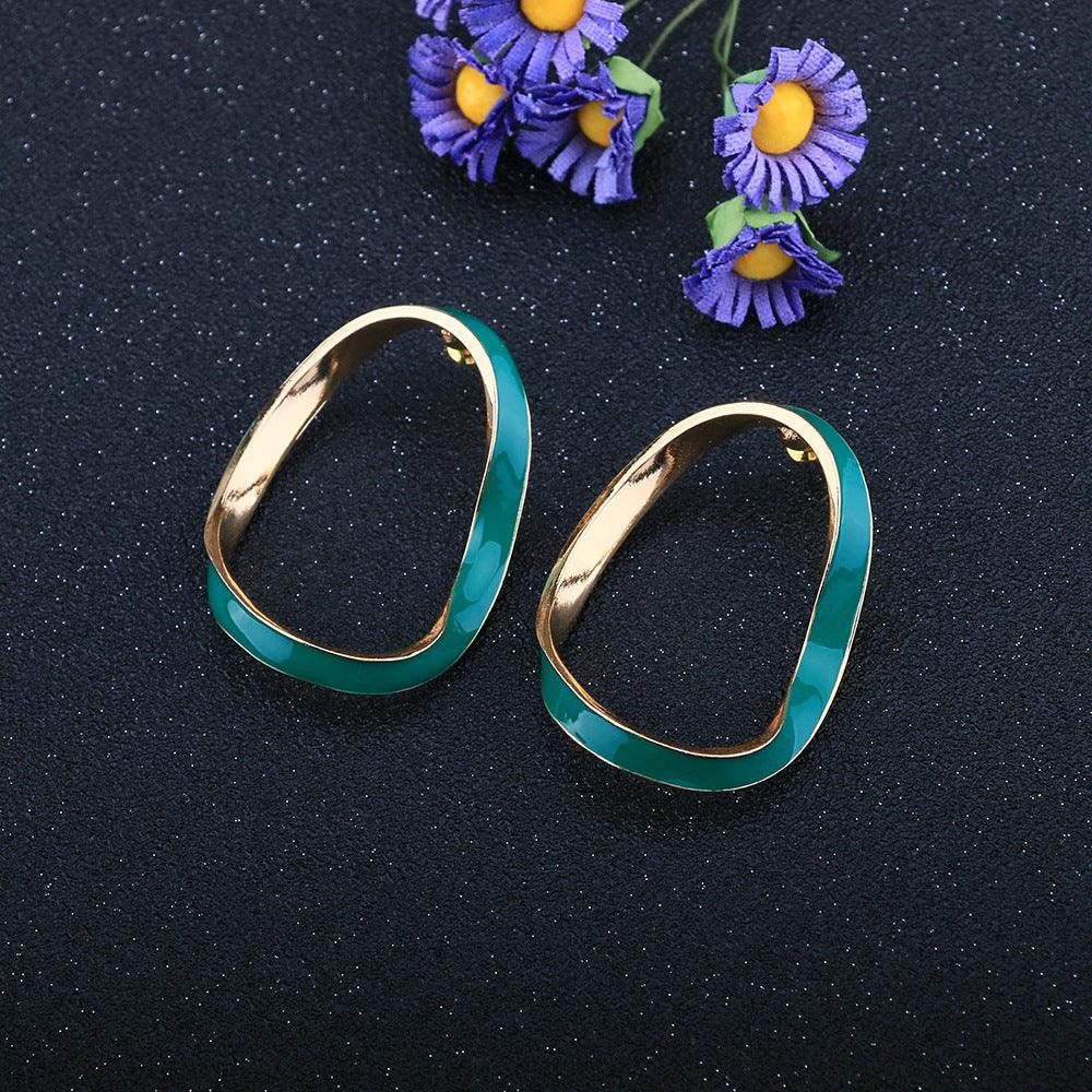 Alloy Drip Glaze Stud Earrings