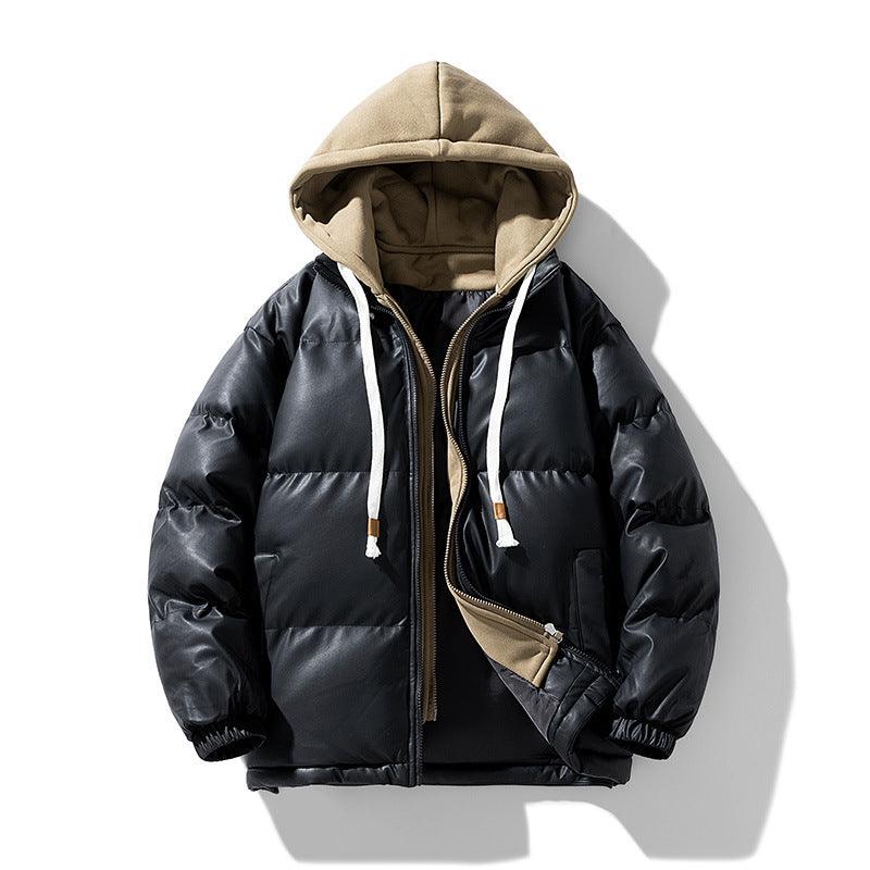 Leather Winter Fake Two-piece Cotton-padded Men's - WOMONA.COM
