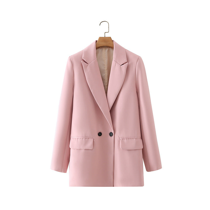 Women's Multicolor Double Breasted Coat Suit - WOMONA.COM