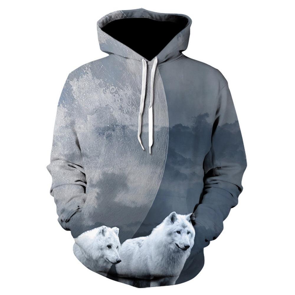 Fall Pullover Hoodie Pitbull Pattern Casual Top - WOMONA.COM