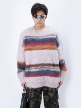 Hair And Stripes On A Thick Sweater Man - WOMONA.COM