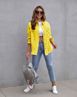 Fashion Ripped Shirt Jacket Female - WOMONA.COM