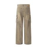 Fashion Waste Soil Pleated Cargo Jeans Men - WOMONA.COM