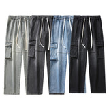 Men's Retro Pocket Stitching Jeans - WOMONA.COM