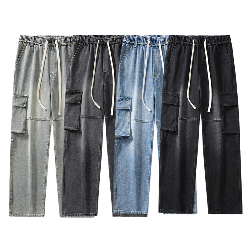 Men's Retro Pocket Stitching Jeans - WOMONA.COM