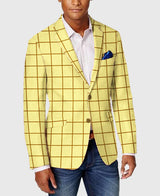 Men's Single-row Two-button Plaid Blazer - WOMONA.COM