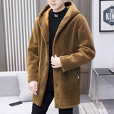 Double-sided Wear Fleece Coat Hooded Mid-length Coat - WOMONA.COM