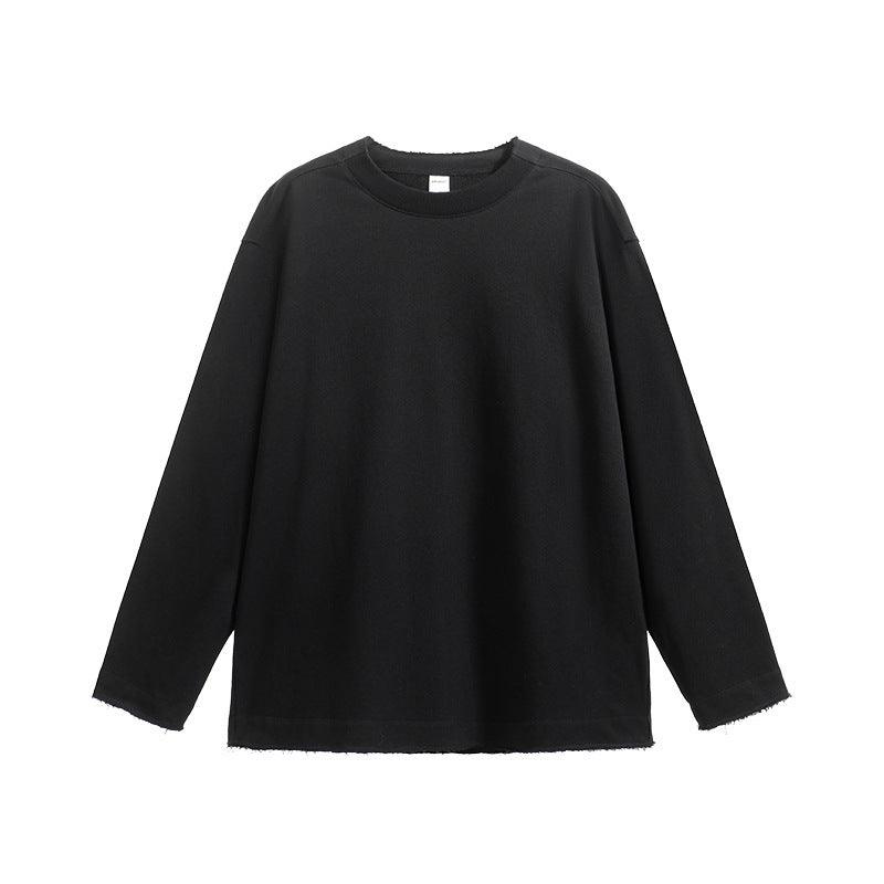 Men's Frayed Half Thread Collar Sweater Loose Top - WOMONA.COM