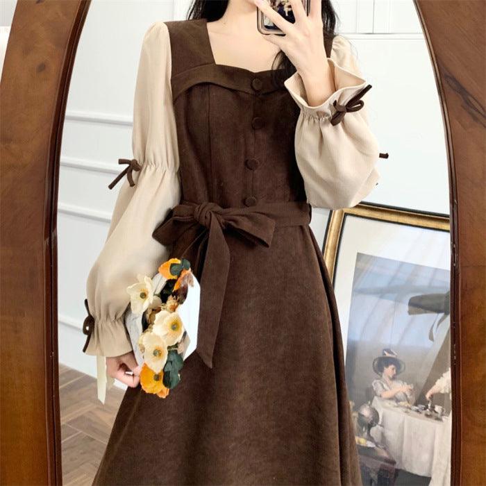 Women's Long Sleeve Lace-Up Dress