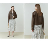 Female Retro Short Pu Leather Coat - WOMONA.COM