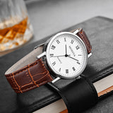Simple Leather Belt Men's Quartz Watch - WOMONA.COM