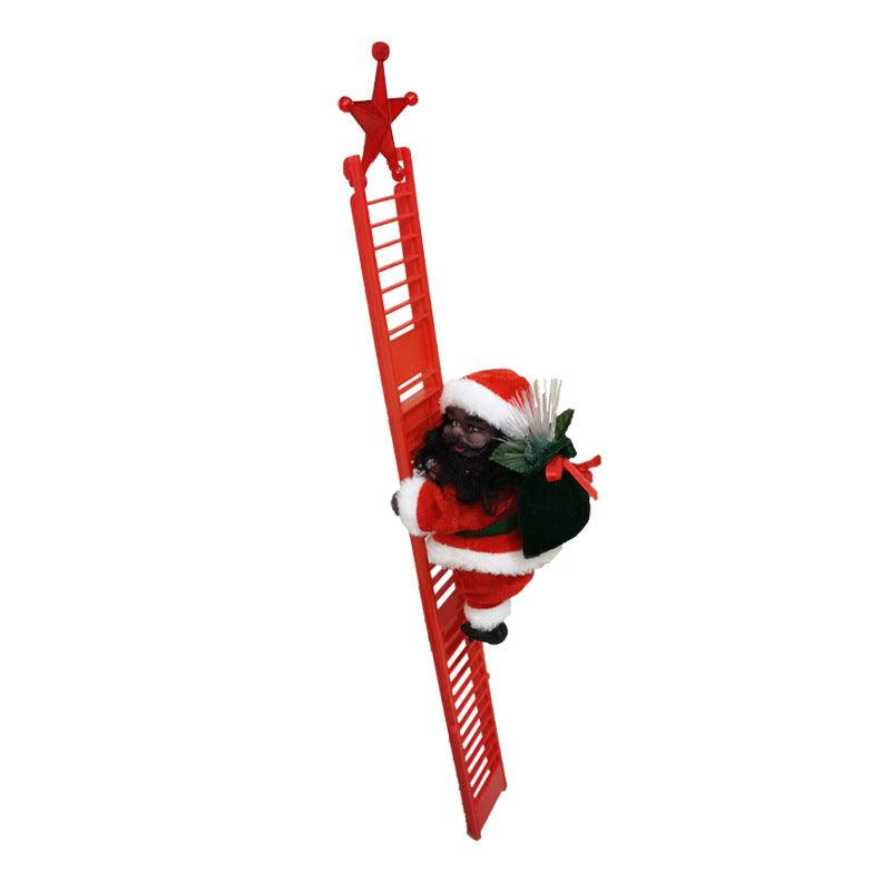 Climbing Ladder Electric Santa Claus Climbing Red Ladder Doll Toy - WOMONA.COM