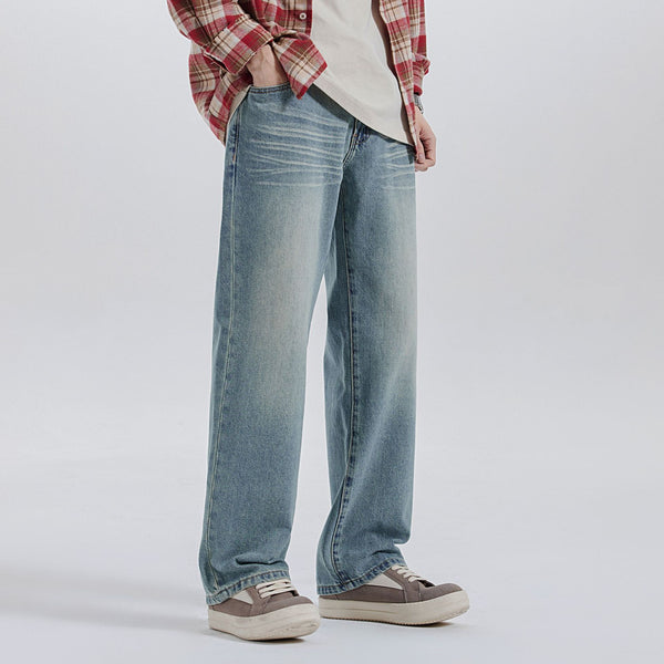 American All-match Jeans With Whiskers Men - WOMONA.COM