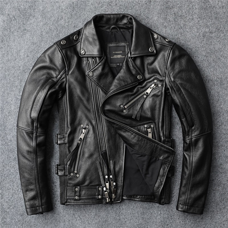 Men's Slim Fit Leather Biker Jacket