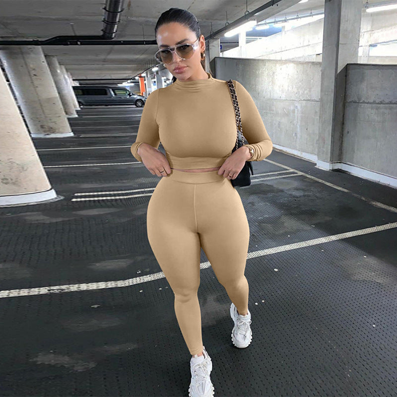 Slim Fitting Long Sleeved Sports Suit For Women - WOMONA.COM