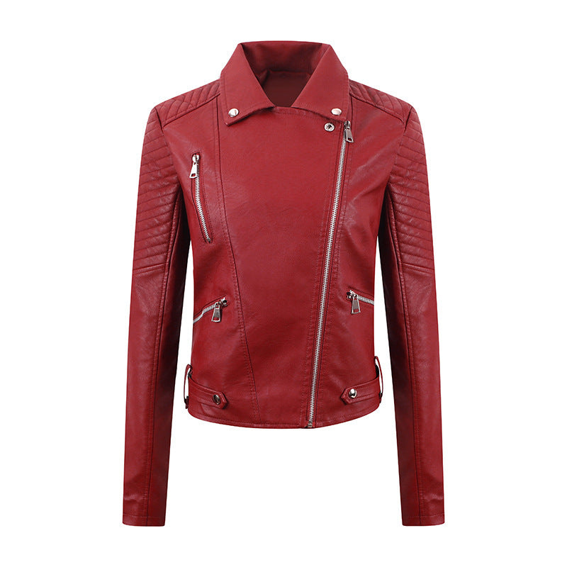 Motorcycle Clothing Washed Leather Jacket - WOMONA.COM