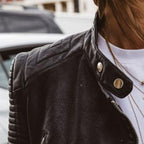 Short Chic Leather Jacket Coat - WOMONA.COM
