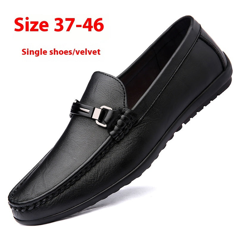 Mocasines Gommino para hombre, zapatos casuales de cuero, terciopelo simple