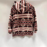 Casual Geometric Pattern Printed Hooded Zipper Jacket