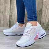 Lace Up Sneakers Women Wedge Heel Running Sports Shoes - WOMONA.COM