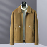 Spring New Casual Knitted Polo Collar Jacket Men - WOMONA.COM