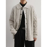 American-style Retro Twist Lapel Sweater For Men - WOMONA.COM