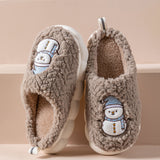 Cute Snowman Slippers Winter Indoor