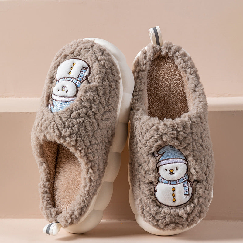 Cute Snowman Slippers Winter Indoor