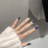 Ashionable Blue And Graffiti Pattern Wearable Fake Nails - WOMONA.COM