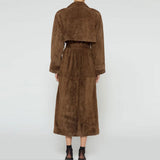 r Double-breasted Extended Trench Coat - WOMONA.COM