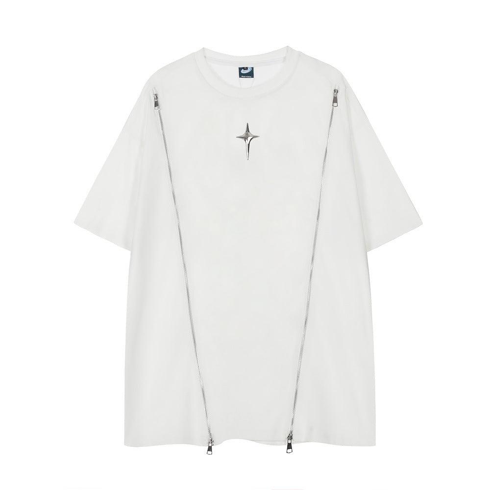 Cross Star Decorative Short-sleeved T-shirt Men - WOMONA.COM