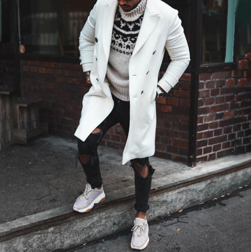Lapel double-breasted trench coat - WOMONA.COM