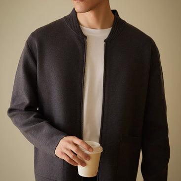 Men's Open-Front Knit Cardigan Coat