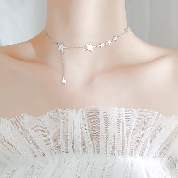 Star necklace female short clavicle - WOMONA.COM