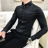 Slim Korean Business Casual Youth White Shirt