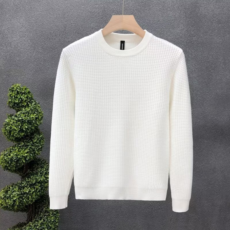 Loose Round Neck Sweater Men's Knitted Shirt - WOMONA.COM