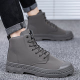 High-Top-Kurzstiefeletten lässige Lederstiefel