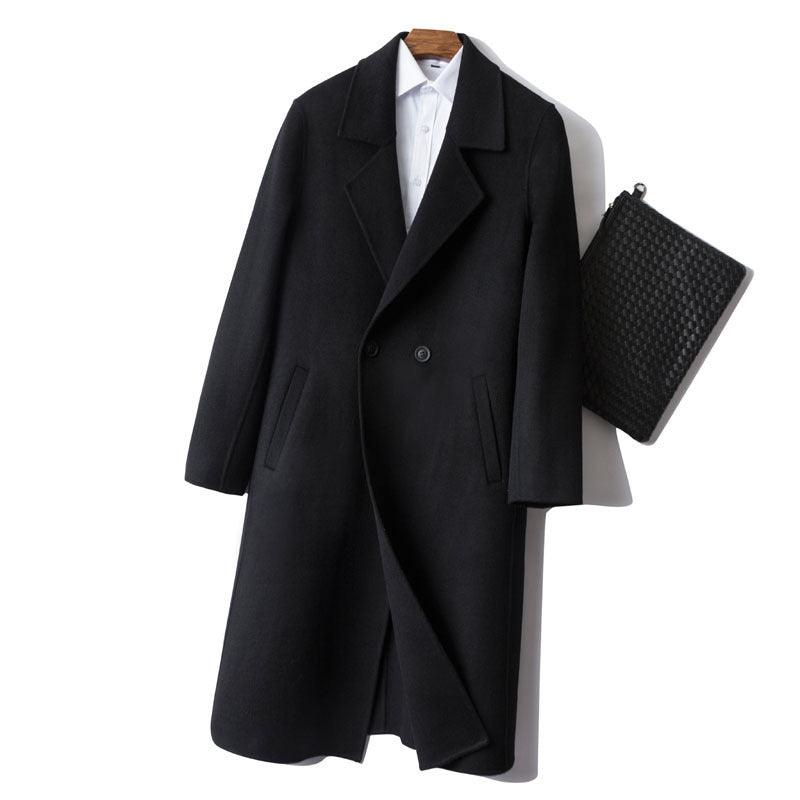 Long Dropped Shoulder Trench Coat Cashmere Coat - WOMONA.COM