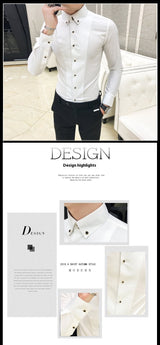 Slim Korean Business Casual Youth White Shirt