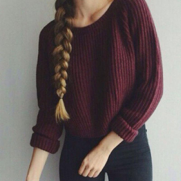 Long Sleve Classic Sweaters - WOMONA.COM