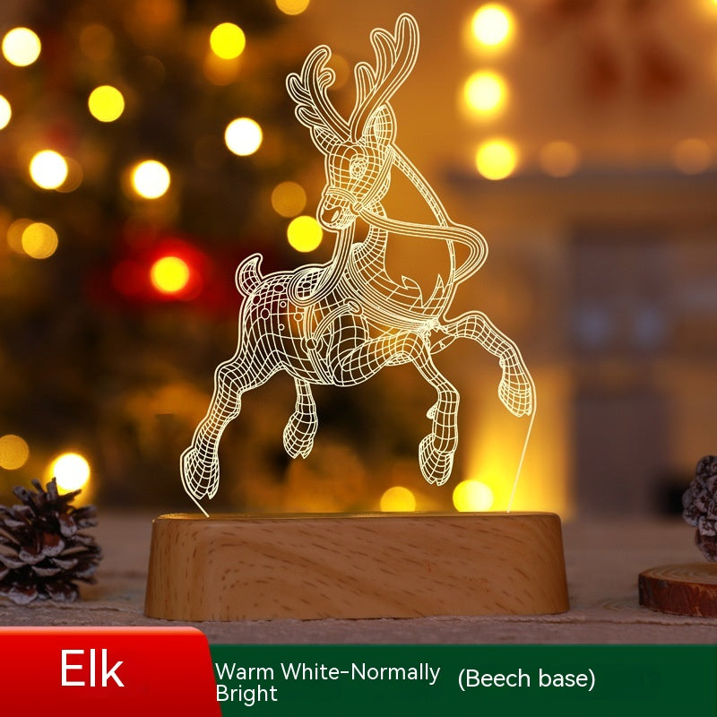 Christmas Decoration 3D Lamp Acrylic LED Night - WOMONA.COM