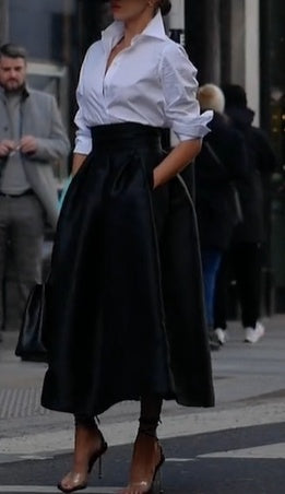 Long-Sleeve Shirt & High-Waist Maxi Skirt Separates – product image 1