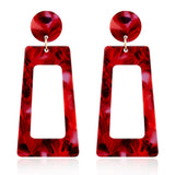 Geometric trapezoidal acetate earrings - WOMONA.COM