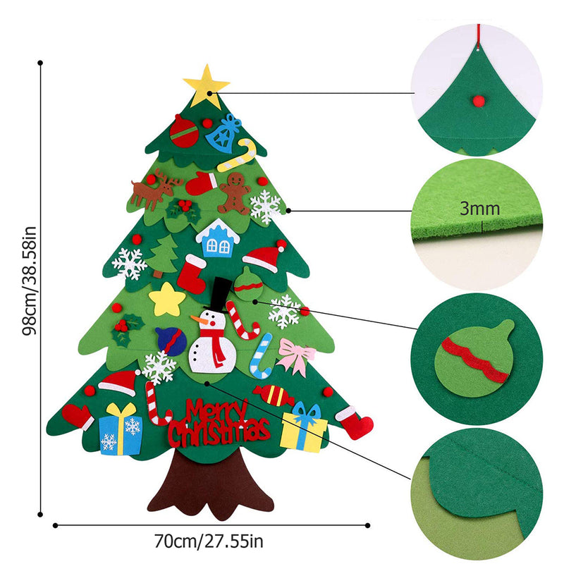 Children's DIY felt Christmas tree with lights - WOMONA.COM