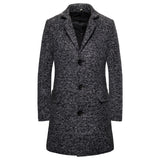 Woolen coat men's single-breasted men's woolen trench coat - WOMONA.COM