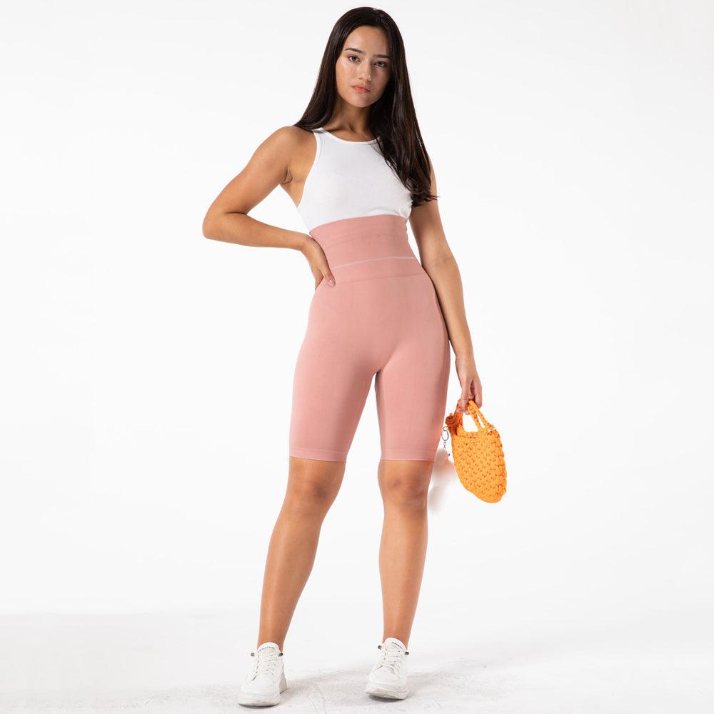 Women Sports Running Seamless Fitness Workout High Waist Yoga Shorts - WOMONA.COM